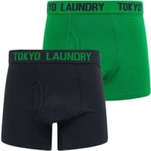 Mens Underwear Tower (2 Pack) Boxer Shorts Set in Jolly Green / Sky Captain Navy / S – Tokyo Laundry