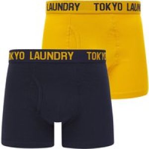 Mens Underwear Lumber 2 (2 Pack) Boxer Shorts Set in Golden Rod / Sky Captain Navy / S – Tokyo Laundry
