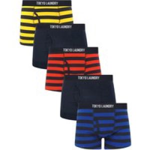 Mens Underwear Zavi (5 Pack) Cotton Sports Boxer Shorts Set in Bright Stripe / L – Tokyo Laundry