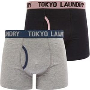 Mens Underwear Tompion (2 Pack) Boxer Shorts Set in Pink Nectar / Mood Indigo / M – Tokyo Laundry