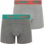 Mens Underwear Tonsley 2 (2 Pack) Boxer Shorts Set in Dubarry Coral / Aqua Green / S – Tokyo Laundry