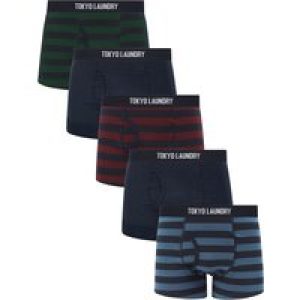 Mens Underwear Zavi (5 Pack) Cotton Sports Boxer Shorts Set in Autumn Stripe / L – Tokyo Laundry