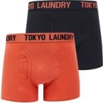 Mens Underwear Allyn (2 Pack) Boxer Shorts Set in Sky Captain Navy / Faded Rose / S – Tokyo Laundry