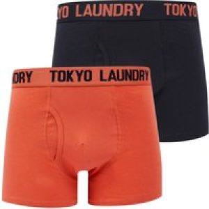 Mens Underwear Allyn (2 Pack) Boxer Shorts Set in Sky Captain Navy / Faded Rose / S – Tokyo Laundry