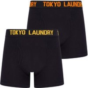 Mens Underwear Tilson 2 (2 Pack) Boxer Shorts Set in Carrot / Golden Rod / S – Tokyo Laundry