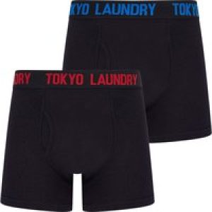 Mens Underwear Tilson 2 (2 Pack) Boxer Shorts Set in Mars Red / Blithe / S – Tokyo Laundry