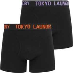 Mens Underwear Walkers (2 Pack) Boxer Shorts Set in Sunlit Allium Violet / Orangeade / M – Tokyo Laundry