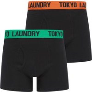 Mens Underwear Marthem (2 Pack) Boxer Shorts Set in Orangeade / Deep Green / M – Tokyo Laundry
