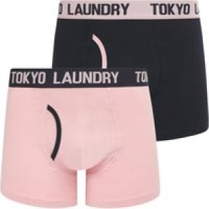 Mens Underwear Budworth 2 (2 Pack) Boxer Shorts Set in Sky Captain Navy / Pink Nectar / M – Tokyo Laundry