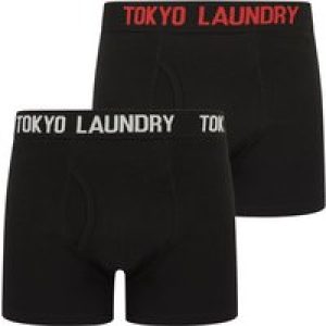 Mens Underwear Walkers 2 (2 Pack) Boxer Shorts Set in Poppy Red / Cannoli Cream / M – Tokyo Laundry