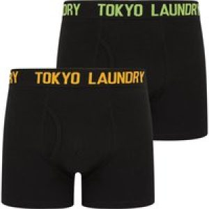 Mens Underwear Walkers 2 (2 Pack) Boxer Shorts Set in Opaline Green / Blazing Orange / L – Tokyo Laundry