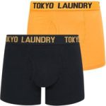 Mens Underwear Hillside 2 (2 Pack) Boxer Shorts Set in Mock Orange / Sky Captain Navy / L – Tokyo Laundry