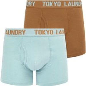Mens Underwear Sanak (2 Pack) Boxer Shorts Set in Thrush Brown / Forget Me Not Blue / L – Tokyo Laundry