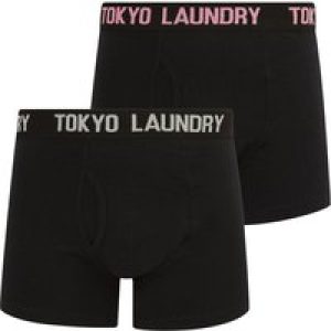 Mens Underwear Walkers 3 (2 Pack) Boxer Shorts Set in Sachet Pink / Jet Stream / L – Tokyo Laundry