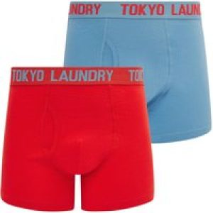 Mens Underwear Hillside 3 (2 Pack) Boxer Shorts Set in Blissful Blue / Poppy Red / L – Tokyo Laundry