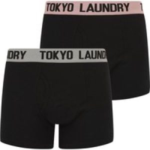 Mens Underwear Marthem 3 (2 Pack) Boxer Shorts Set in Pink Nectar / Light Grey / L – Tokyo Laundry