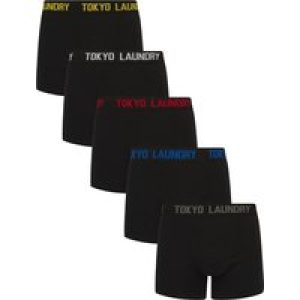 Mens Underwear Tona (5 Pack) Cotton Boxer Shorts Set in Black / M – Tokyo Laundry