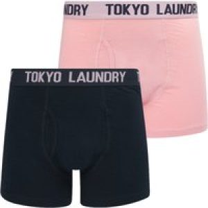 Mens Underwear Whiston (2 Pack) Boxer Shorts Set in Pink Nectar / Sky Captain Navy / S – Tokyo Laundry