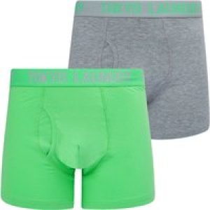 Mens Underwear Whiston (2 Pack) Boxer Shorts Set in Light Grey Marl / Absinthe Green / L – Tokyo Laundry
