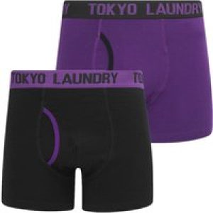 Mens Underwear Westhorpe (2 Pack) Boxer Shorts Set in Sky Captain Navy / Plum Jam / M – Tokyo Laundry