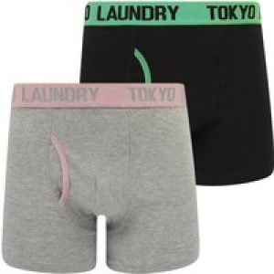 Mens Underwear Wilton (2 Pack) Boxer Shorts Set in Dusty Jade Green / Moonlite Mauve / XL – Tokyo Laundry