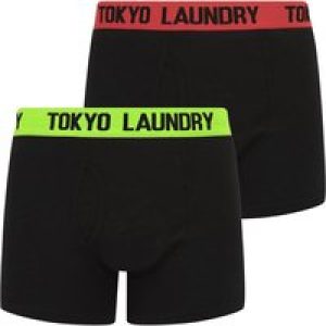 Mens Underwear Armin (2 Pack) Boxer Shorts Set in Titanite / Mars Red / L – Tokyo Laundry