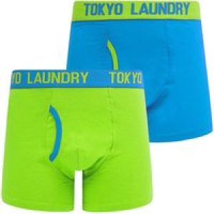 Mens Underwear Whitehead (2 Pack) Boxer Shorts Set in Diva Blue / Titanite / L – Tokyo Laundry