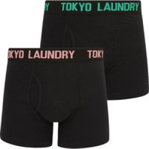Mens Underwear Weymouth (2 Pack) Boxer Shorts Set in Moonlite Mauve / Atlantis / M – Tokyo Laundry