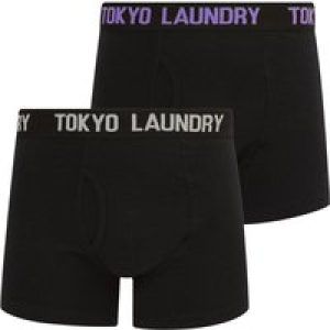 Mens Underwear Weymouth (2 Pack) Boxer Shorts Set in Dahlia Purple / Light Grey Marl / L – Tokyo Laundry