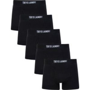 Mens Underwear Clovelly (5 Pack) Cotton Sports Boxer Shorts Set in Jet Black / S – Tokyo Laundry