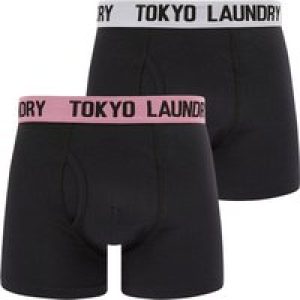 Mens Underwear Trader (2 Pack) Boxer Shorts Set in Bright White / Sachet Pink / M – Tokyo Laundry