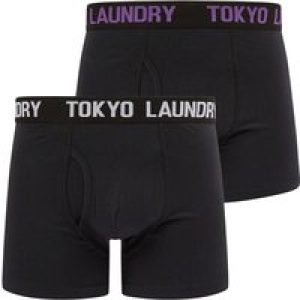 Mens Underwear Tilson (2 Pack) Boxer Shorts Set in Pansy Purple / Bright White / M – Tokyo Laundry