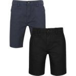 2 Pack Shorts Daly 2 Pack Cotton Twill Chino Shorts with Stretch in Mood Indigo / Jet Black – South Shore / XL – Tokyo Laundry