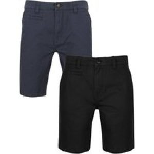 2 Pack Shorts Daly 2 Pack Cotton Twill Chino Shorts with Stretch in Mood Indigo / Jet Black – South Shore / L – Tokyo Laundry