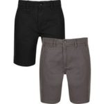 2 Pack Shorts Daly 2 Pack Cotton Twill Chino Shorts with Stretch in Dark Grey / Jet Black – South Shore / S – Tokyo Laundry