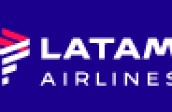 LATAM Airlines logo in blue background representing the leading airline in South America.